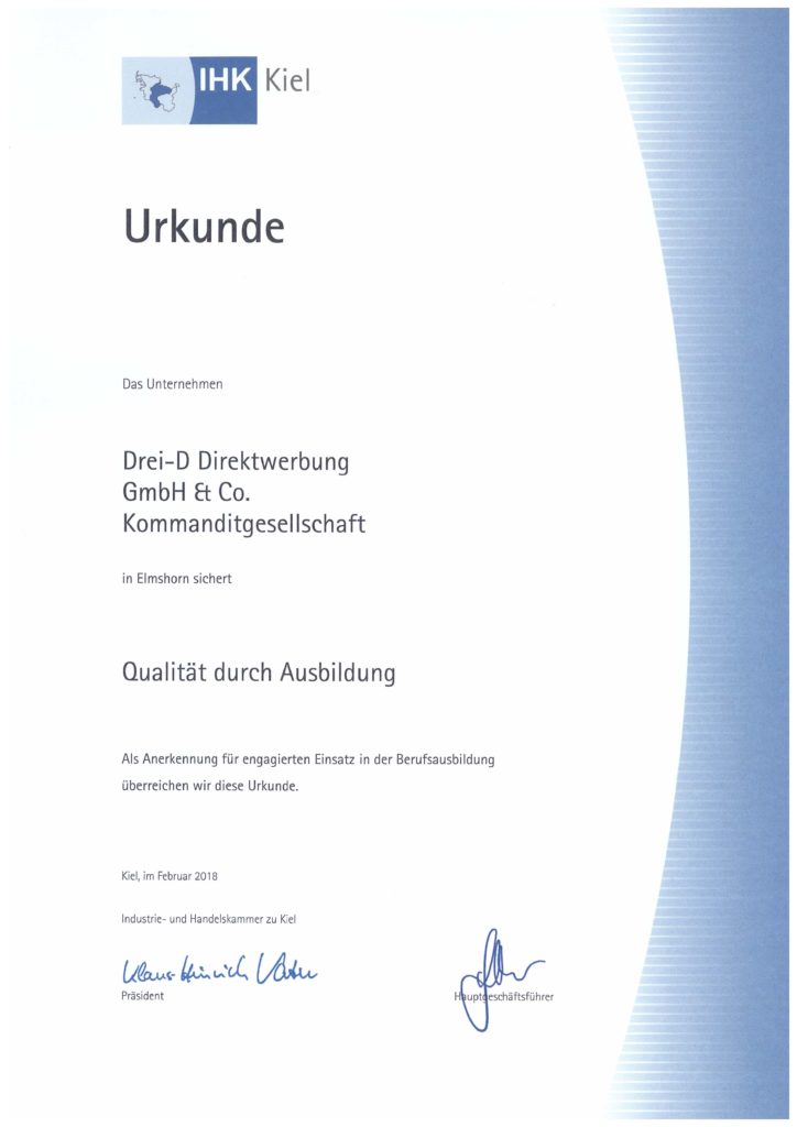 Ausbildung bei dem Marketing-Logistiker